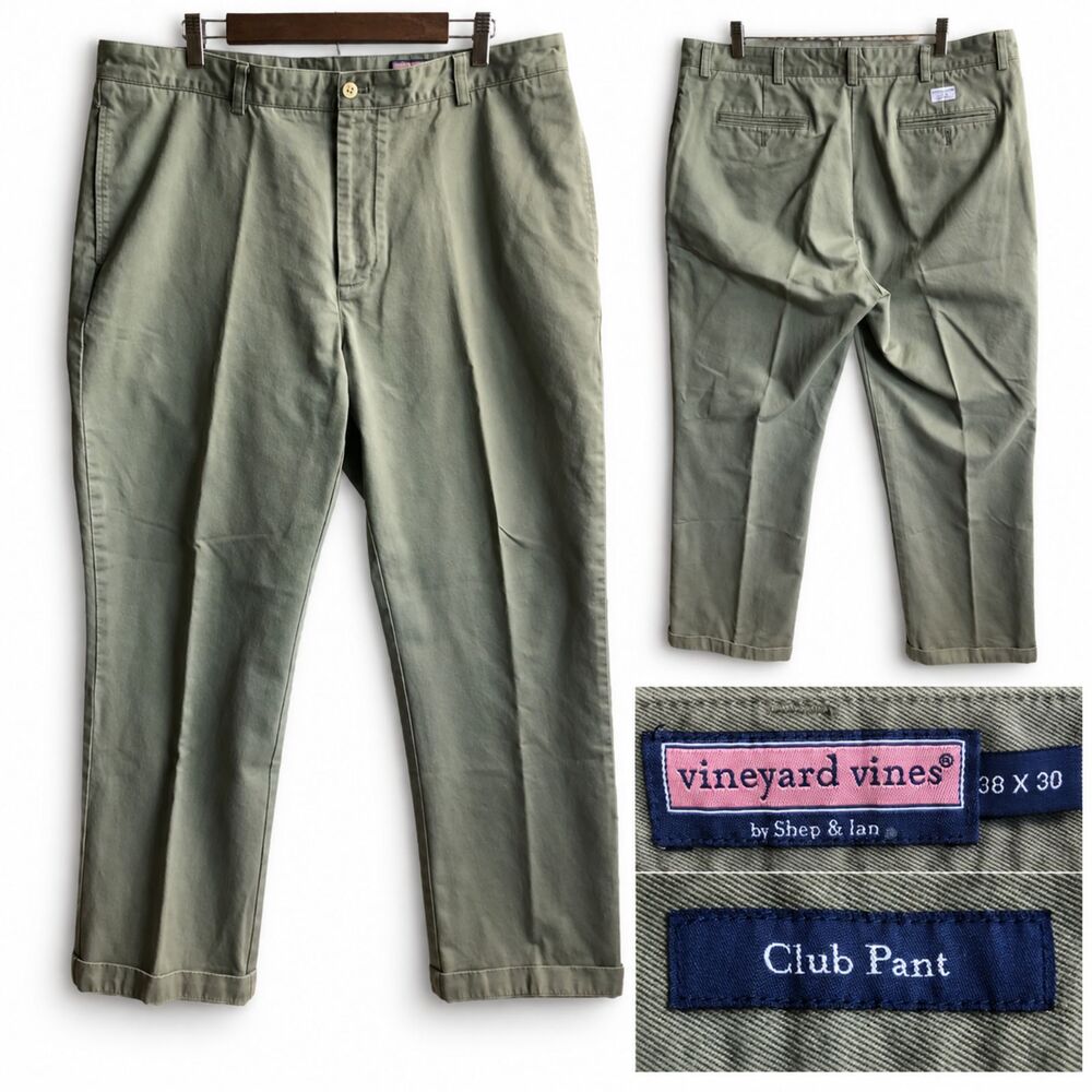 Vineyard Vines Club Pants Green Classic Fit Chino Pants 38x30